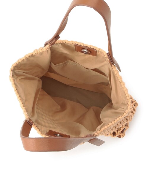 SHOO・LA・RUE（シューラルー）の「◆素材コンビマクラメトート（トートバッグ・レディース・ブラウン系/ブラック/アイボリー・00）」の6枚目の写真