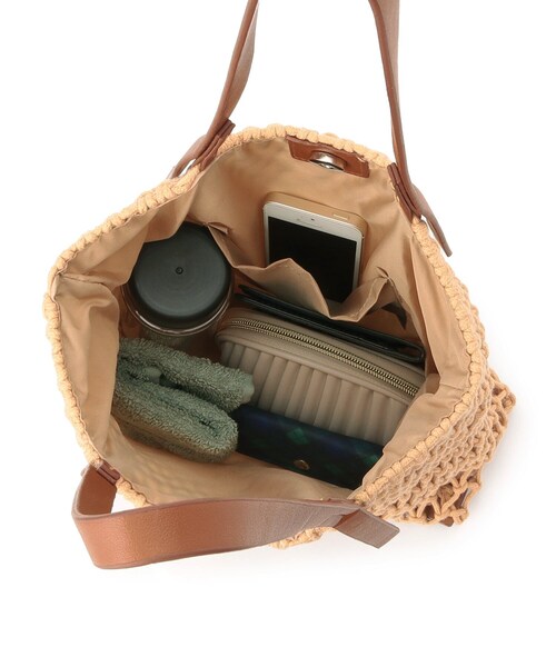 SHOO・LA・RUE（シューラルー）の「◆素材コンビマクラメトート（トートバッグ・レディース・ブラウン系/ブラック/アイボリー・00）」の12枚目の写真