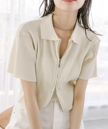 mystic | 半袖衿付Wジップニット(ニット/セーター)