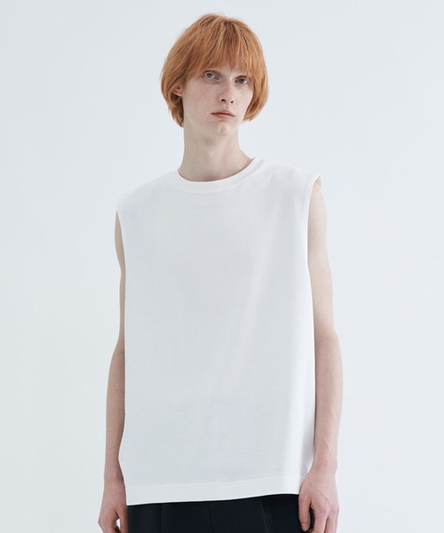STUDIOUS(ステュディオス)の「NO SLEEVE TEE(Tシャツ/カットソー・メンズ・ブラック/ホワイト・2/3)」の2枚目の写真