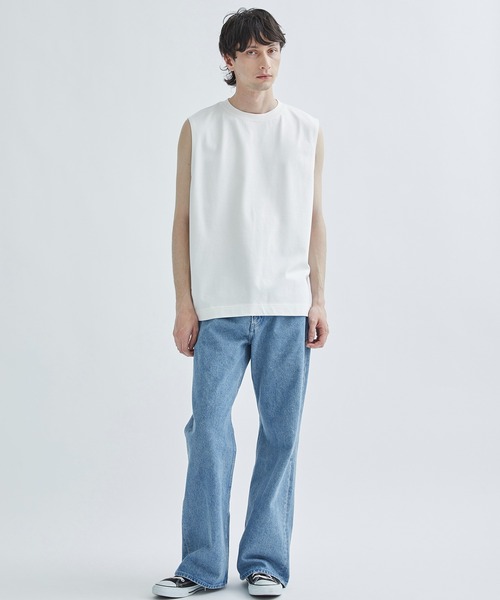 STUDIOUS(ステュディオス)の「NO SLEEVE TEE(Tシャツ/カットソー・メンズ・ブラック/ホワイト・2/3)」の11枚目の写真