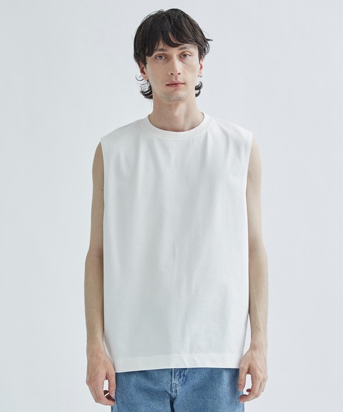 STUDIOUS(ステュディオス)の「NO SLEEVE TEE(Tシャツ/カットソー・メンズ・ブラック/ホワイト・2/3)」の17枚目の写真