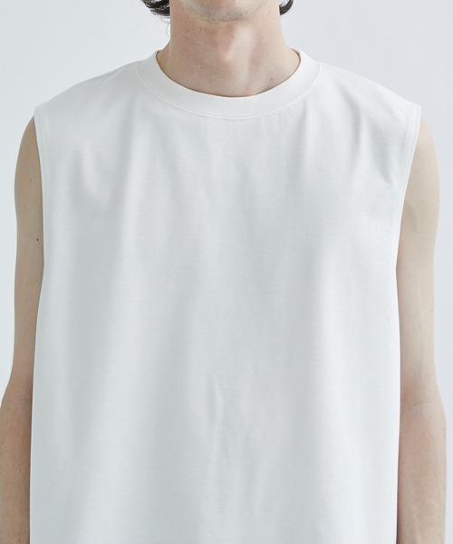 STUDIOUS(ステュディオス)の「NO SLEEVE TEE(Tシャツ/カットソー・メンズ・ブラック/ホワイト・2/3)」の5枚目の写真