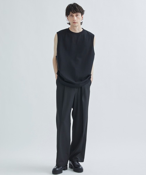 STUDIOUS(ステュディオス)の「NO SLEEVE TEE(Tシャツ/カットソー・メンズ・ブラック/ホワイト・2/3)」の12枚目の写真
