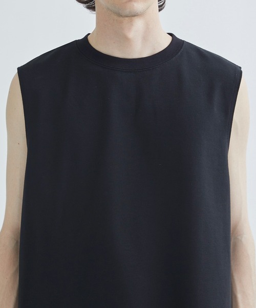 STUDIOUS(ステュディオス)の「NO SLEEVE TEE(Tシャツ/カットソー・メンズ・ブラック/ホワイト・2/3)」の6枚目の写真