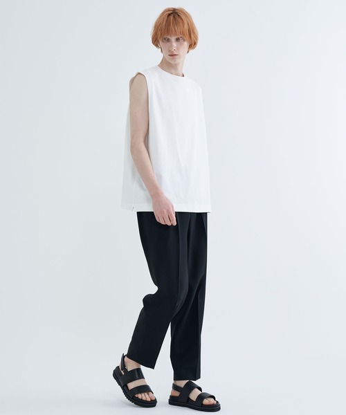 STUDIOUS(ステュディオス)の「NO SLEEVE TEE(Tシャツ/カットソー・メンズ・ブラック/ホワイト・2/3)」の19枚目の写真