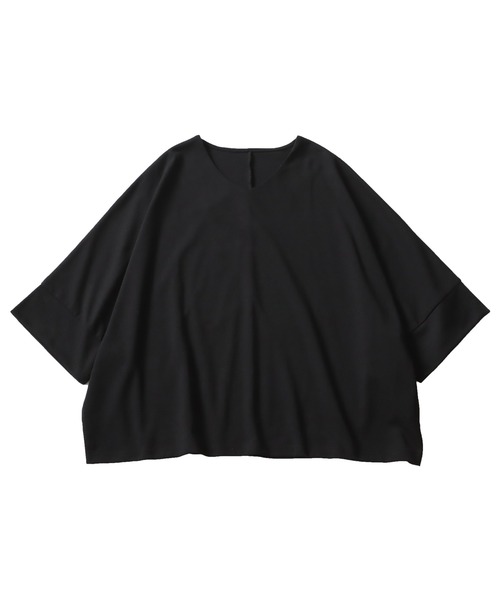 antiqua(アンティカ)の「綿混生地7分丈カットソー(Tシャツ/カットソー・レディース・ブラック/オフホワイト・FREE)」の6枚目の写真