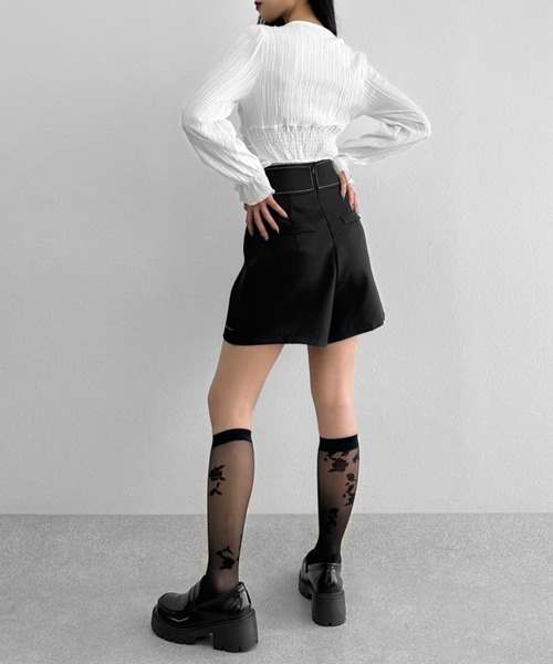 LVEU.(ラブユ.)の「High waist stitched design culottes / ハイウエストステッチデザインキュロット(その他パンツ・レディース・ブラック・FREE)」の8枚目の写真