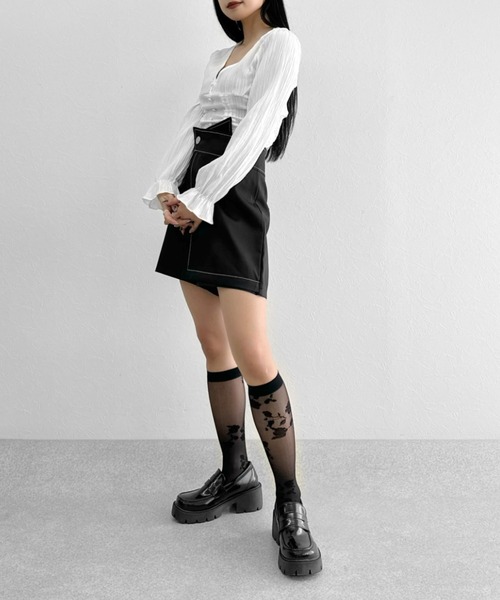 LVEU.(ラブユ.)の「High waist stitched design culottes / ハイウエストステッチデザインキュロット(その他パンツ・レディース・ブラック・FREE)」の10枚目の写真