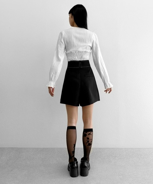 LVEU.(ラブユ.)の「High waist stitched design culottes / ハイウエストステッチデザインキュロット(その他パンツ・レディース・ブラック・FREE)」の2枚目の写真