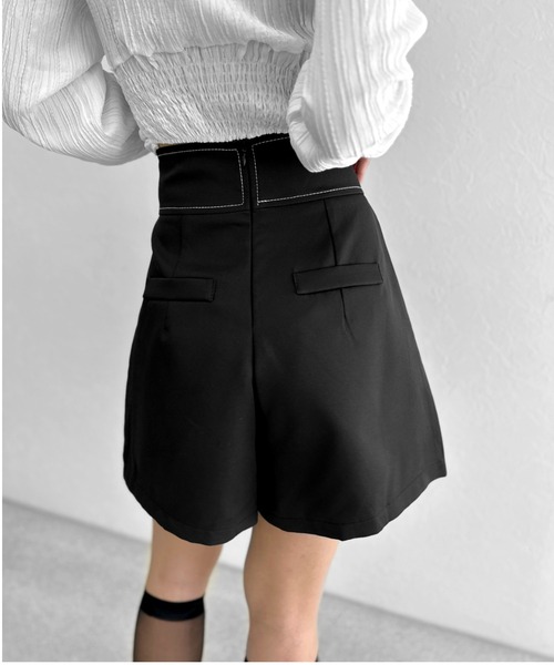 LVEU.(ラブユ.)の「High waist stitched design culottes / ハイウエストステッチデザインキュロット(その他パンツ・レディース・ブラック・FREE)」の9枚目の写真