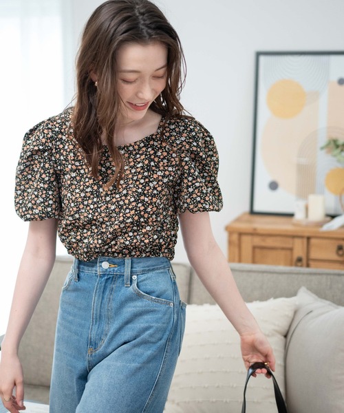 WEGO（ウィゴー）の「WEGO/バルーンスリーブフラワーブラウス（シャツ/ブラウス・レディース・ブラウン/ブラック・FREE）」の12枚目の写真