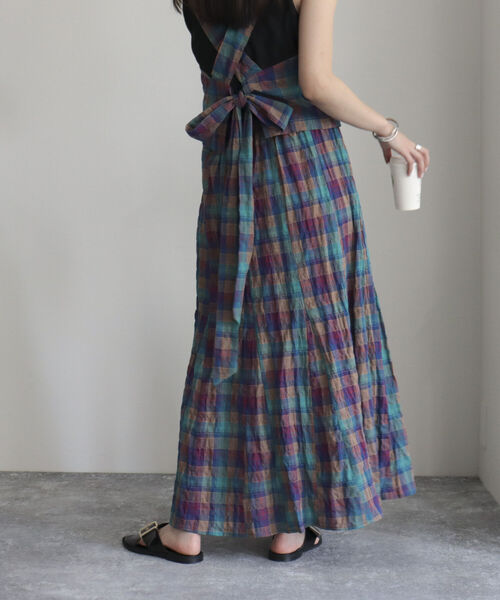 fredy emue（フレディエミュ）の「チェックフレアースカート（スカート・レディース・ブルー系その他/パープル系その他・38/36）」の2枚目の写真