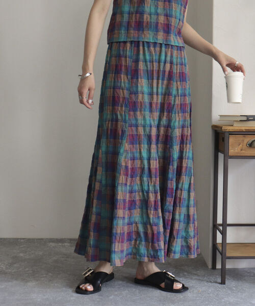 fredy emue（フレディエミュ）の「チェックフレアースカート（スカート・レディース・ブルー系その他/パープル系その他・38/36）」の18枚目の写真