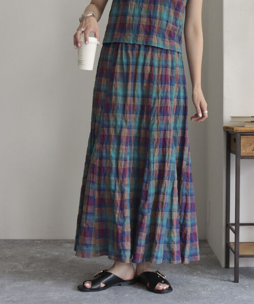 fredy emue（フレディエミュ）の「チェックフレアースカート（スカート・レディース・ブルー系その他/パープル系その他・38/36）」の11枚目の写真