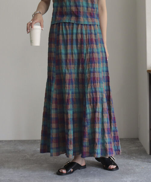 fredy emue（フレディエミュ）の「チェックフレアースカート（スカート・レディース・ブルー系その他/パープル系その他・38/36）」の15枚目の写真