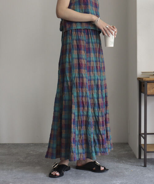 fredy emue（フレディエミュ）の「チェックフレアースカート（スカート・レディース・ブルー系その他/パープル系その他・38/36）」の7枚目の写真