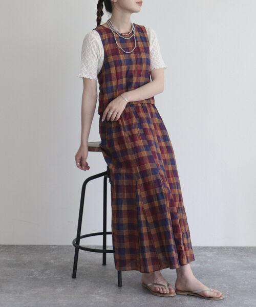 fredy emue（フレディエミュ）の「チェックフレアースカート（スカート・レディース・ブルー系その他/パープル系その他・38/36）」の4枚目の写真