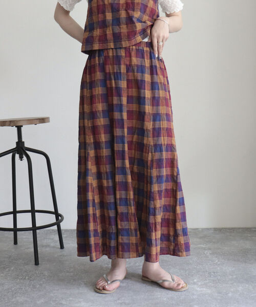 fredy emue（フレディエミュ）の「チェックフレアースカート（スカート・レディース・ブルー系その他/パープル系その他・38/36）」の8枚目の写真