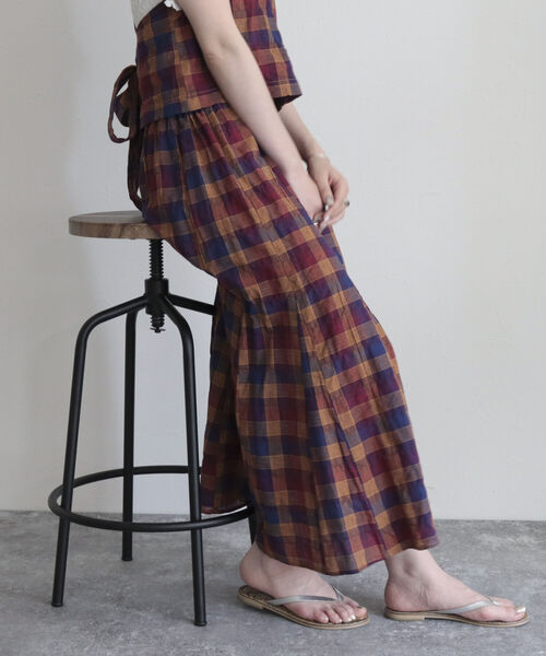 fredy emue（フレディエミュ）の「チェックフレアースカート（スカート・レディース・ブルー系その他/パープル系その他・38/36）」の5枚目の写真