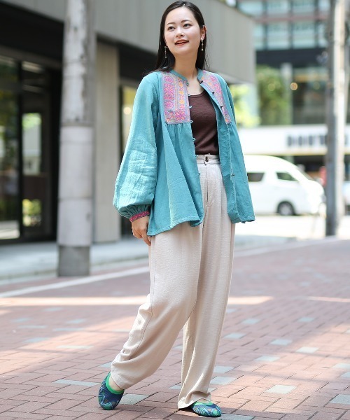 チチカカ（チチカカ）の「チバイ刺繍ブラウス（シャツ/ブラウス・レディース・ブラック/ブルーグリーン/オフホワイト・FREE）」の17枚目の写真