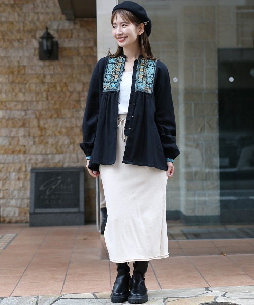 チチカカ（チチカカ）の「チバイ刺繍ブラウス（シャツ/ブラウス・レディース・ブラック/ブルーグリーン/オフホワイト・FREE）」の14枚目の写真