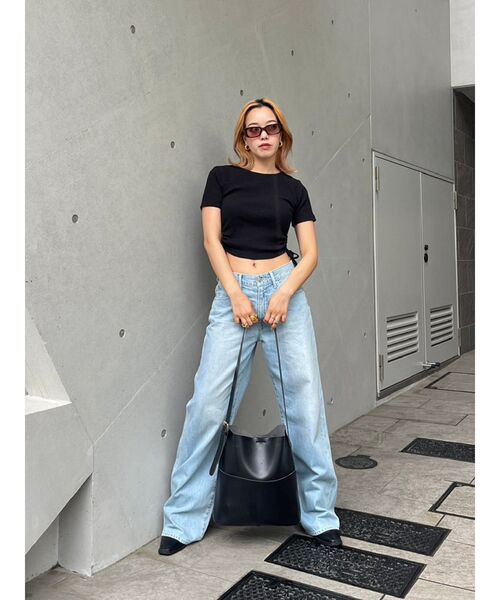 EVRIS（エヴリス）の「サイドドロストリブトップス（Tシャツ/カットソー・レディース・ホワイト/オレンジ/ブラック・FREE）」の16枚目の写真