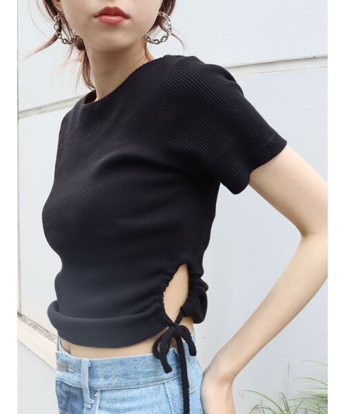 EVRIS（エヴリス）の「サイドドロストリブトップス（Tシャツ/カットソー・レディース・ホワイト/オレンジ/ブラック・FREE）」の18枚目の写真