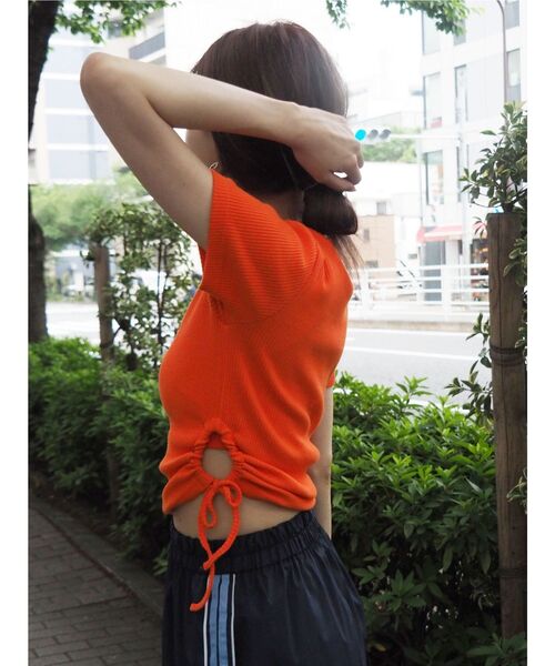 EVRIS（エヴリス）の「サイドドロストリブトップス（Tシャツ/カットソー・レディース・ホワイト/オレンジ/ブラック・FREE）」の21枚目の写真