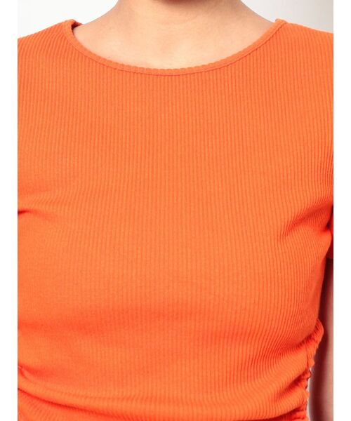 EVRIS（エヴリス）の「サイドドロストリブトップス（Tシャツ/カットソー・レディース・ホワイト/オレンジ/ブラック・FREE）」の8枚目の写真