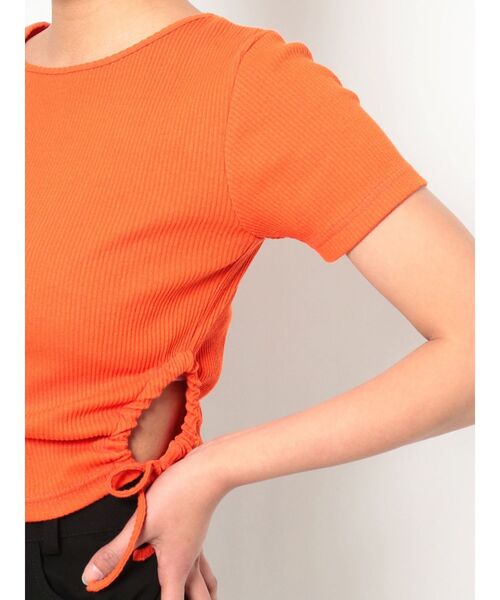 EVRIS（エヴリス）の「サイドドロストリブトップス（Tシャツ/カットソー・レディース・ホワイト/オレンジ/ブラック・FREE）」の9枚目の写真