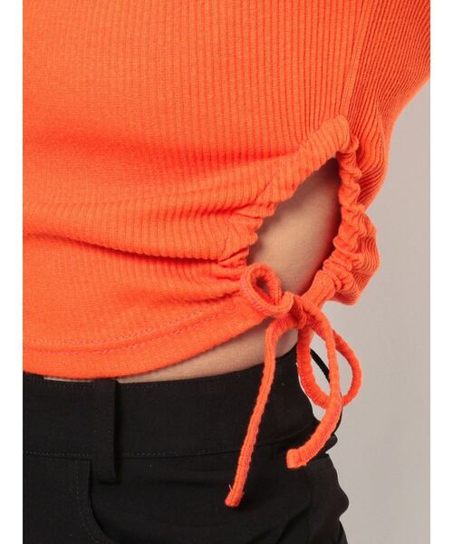 EVRIS（エヴリス）の「サイドドロストリブトップス（Tシャツ/カットソー・レディース・ホワイト/オレンジ/ブラック・FREE）」の10枚目の写真
