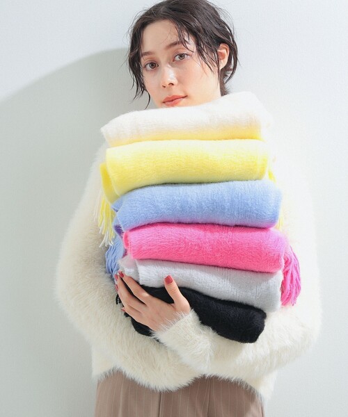 Ray BEAMS（レイビームス）の「Ray BEAMS / 無地 カラー ロング マフラー（マフラー・レディース・イエロー/ラベンダー/オフホワイト/ブラック/ライトグレー/ピンク・ONE SIZE）」の10枚目の写真