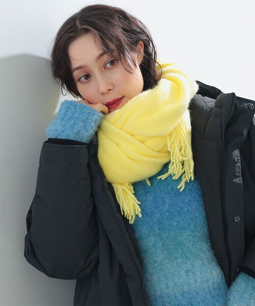 Ray BEAMS（レイビームス）の「Ray BEAMS / 無地 カラー ロング マフラー（マフラー・レディース・イエロー/ラベンダー/オフホワイト/ブラック/ライトグレー/ピンク・ONE SIZE）」の5枚目の写真