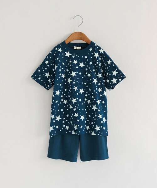 BRANSHES(ブランシェス)の「【WEB限定】パジャマ 半袖セットアップルームウェア(ルームウェア/パジャマ・キッズ・ネイビー/オフホワイト/ターコイズブルー・110/100/140/120/130)」の3枚目の写真