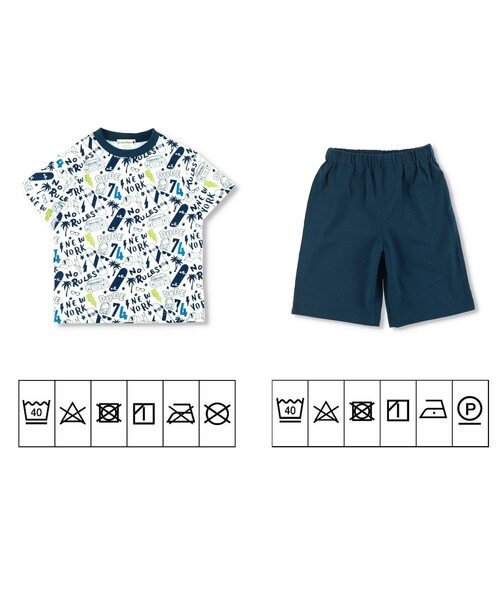 BRANSHES(ブランシェス)の「【WEB限定】パジャマ 半袖セットアップルームウェア(ルームウェア/パジャマ・キッズ・ネイビー/オフホワイト/ターコイズブルー・110/100/140/120/130)」の5枚目の写真