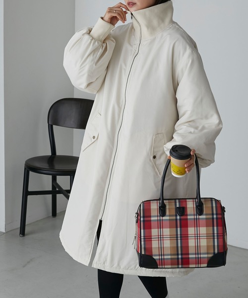 BONLECILL（ボンルシール）の「2wayリブネック バックヨークコート（その他アウター・レディース・ベージュ/カーキ/ブラック/アイボリー・FREE）」の2枚目の写真