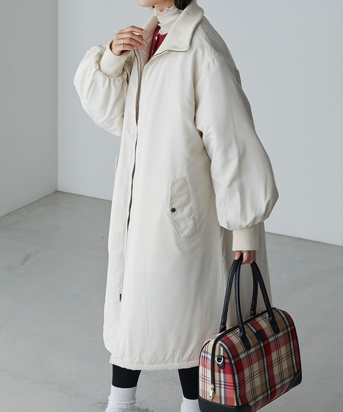 BONLECILL（ボンルシール）の「2wayリブネック バックヨークコート（その他アウター・レディース・ベージュ/カーキ/ブラック/アイボリー・FREE）」の6枚目の写真