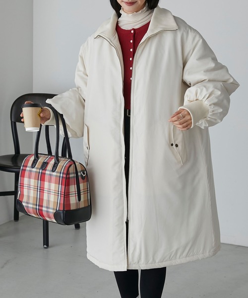 BONLECILL（ボンルシール）の「2wayリブネック バックヨークコート（その他アウター・レディース・ベージュ/カーキ/ブラック/アイボリー・FREE）」の11枚目の写真