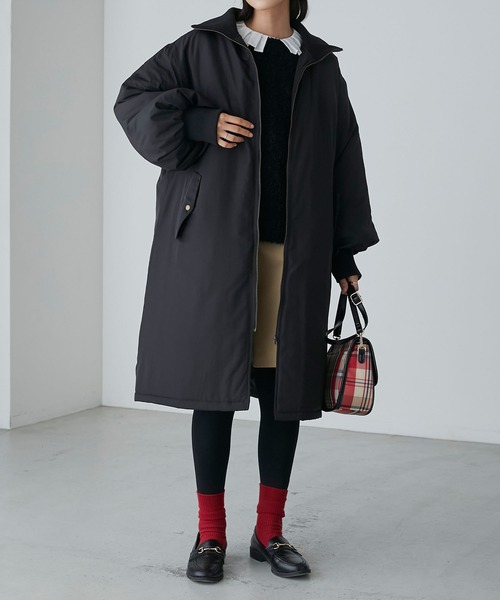 BONLECILL（ボンルシール）の「2wayリブネック バックヨークコート（その他アウター・レディース・ベージュ/カーキ/ブラック/アイボリー・FREE）」の19枚目の写真