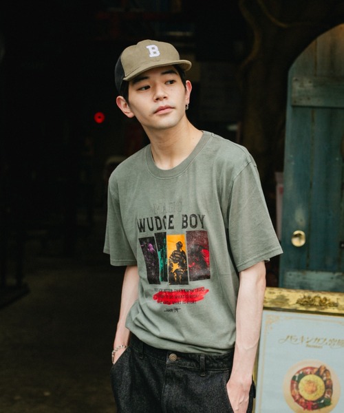 WudgeBoy(ワッジボーイ)の「WudgeBoy pigment band tour Tee(Tシャツ/カットソー・レディース・グレー/アイボリー・MEDIUM/LARGE)」の3枚目の写真