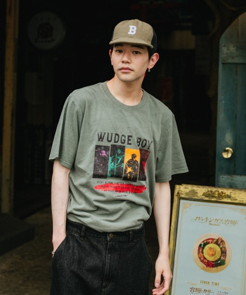 WudgeBoy(ワッジボーイ)の「WudgeBoy pigment band tour Tee(Tシャツ/カットソー・レディース・グレー/アイボリー・MEDIUM/LARGE)」の4枚目の写真