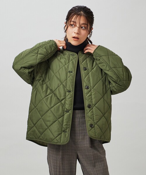 DRESKIP（ドレスキップ）の「◆長く着られるベストにもなる キルトブルゾン【SHOO WARM/吸湿発熱/撥水/２WAY】（ブルゾン・レディース・アイボリー/ブラック/カーキ/ベージュ・02/03/04）」の4枚目の写真