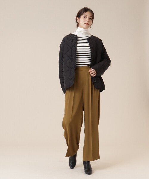 DRESKIP（ドレスキップ）の「◆長く着られるベストにもなる キルトブルゾン【SHOO WARM/吸湿発熱/撥水/２WAY】（ブルゾン・レディース・アイボリー/ブラック/カーキ/ベージュ・02/03/04）」の7枚目の写真