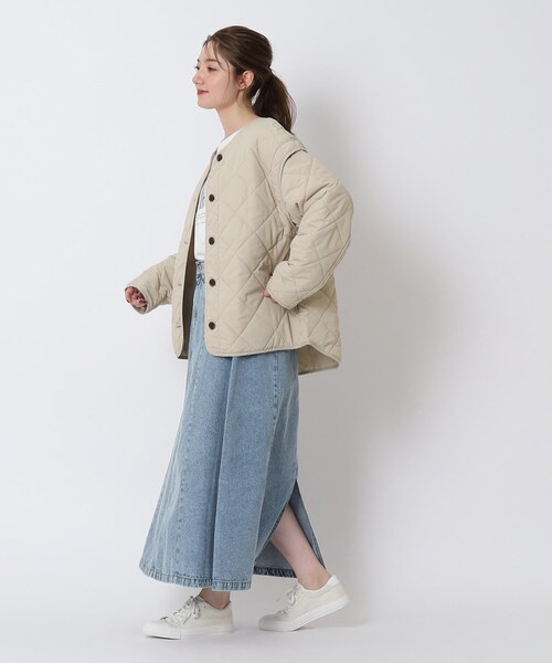 DRESKIP（ドレスキップ）の「◆長く着られるベストにもなる キルトブルゾン【SHOO WARM/吸湿発熱/撥水/２WAY】（ブルゾン・レディース・アイボリー/ブラック/カーキ/ベージュ・02/03/04）」の16枚目の写真