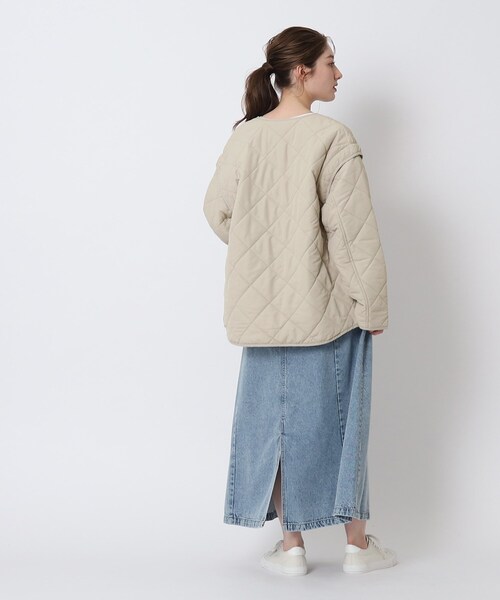 DRESKIP（ドレスキップ）の「◆長く着られるベストにもなる キルトブルゾン【SHOO WARM/吸湿発熱/撥水/２WAY】（ブルゾン・レディース・アイボリー/ブラック/カーキ/ベージュ・02/03/04）」の17枚目の写真