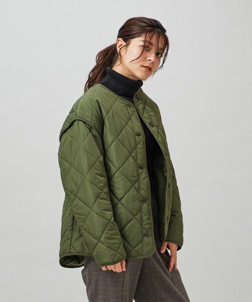 DRESKIP（ドレスキップ）の「◆長く着られるベストにもなる キルトブルゾン【SHOO WARM/吸湿発熱/撥水/２WAY】（ブルゾン・レディース・アイボリー/ブラック/カーキ/ベージュ・02/03/04）」の20枚目の写真