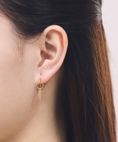 新品|美品|BLOOM ブルーム　 k10　フックピアス BLOOM（アクセサリー） ピアス K10 ピンクゴールド キュービック