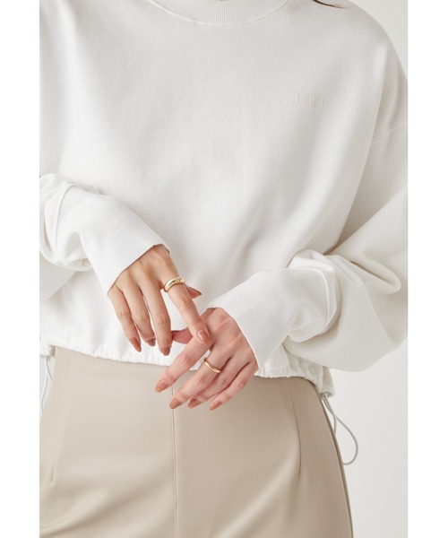 emmi（エミ）の「【emmi atelier】ラメ裏毛クロップドプルオーバー（Tシャツ/カットソー・レディース・ライトベージュ/オフホワイト・FREE）」の9枚目の写真