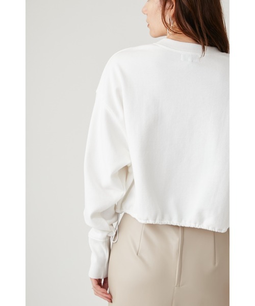 emmi（エミ）の「【emmi atelier】ラメ裏毛クロップドプルオーバー（Tシャツ/カットソー・レディース・ライトベージュ/オフホワイト・FREE）」の6枚目の写真